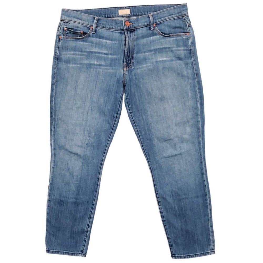 Mother Skinny Not Skinny Tea for Two 30 (Meas 33x24.5 9" Mid Rise) Med Jeans A6